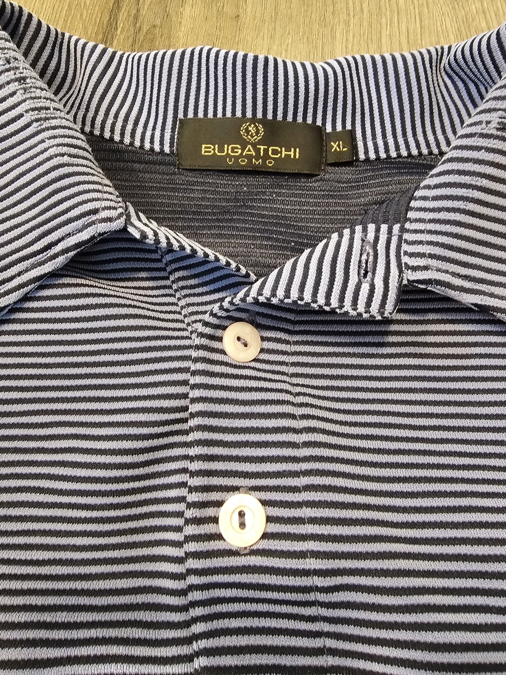 Bugatchi Striped Polo in Navy and Light Blue Stripes